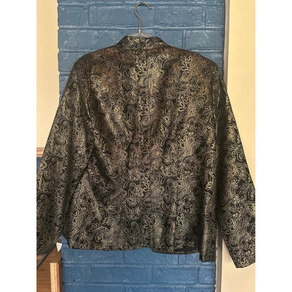 Vintage J.R. Nites Caliendo Blazer Metallic Floral Occasion Jacket Size 8‎ - Picture 6 of 8